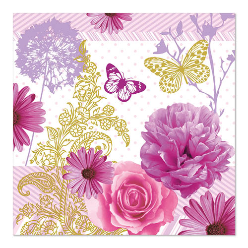 20 Servietten, 3-lagig 1/4-Falz 33 cm x 33 cm "Charlene"