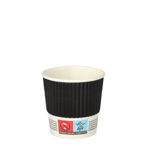 25 Trinkbecher, Pappe "To Go" 0,1 l Ø 6 cm · 6 cm Ripple Wall