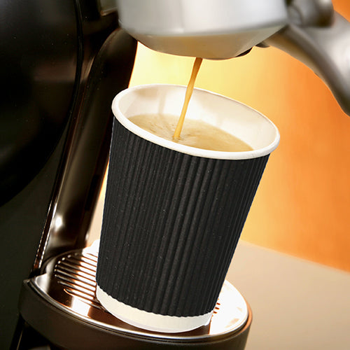 25 Trinkbecher, Pappe "To Go" 0,1 l Ø 6 cm · 6 cm Ripple Wall