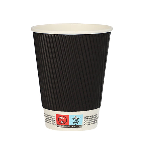 25 Trinkbecher, Pappe "To Go" 0,3 l Ø 9 cm · 11 cm Ripple Wall