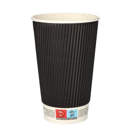25 Trinkbecher, Pappe "To Go" 0,4 l Ø 9 cm · 13,7 cm Ripple Wall