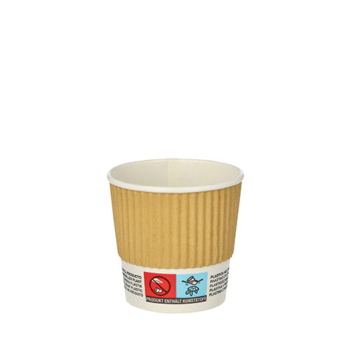 25 Trinkbecher, Pappe 0,1 l Ø 6 cm · 6 cm Ripple Wall
