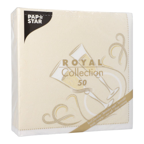 50 Servietten "ROYAL Collection" 1/4-Falz 40 cm x 40 cm gold "Festive Moments"