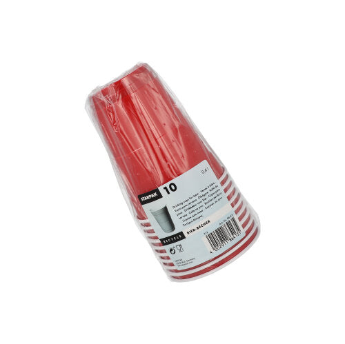 10 Bierbecher, PS 0,4 l Ø 9,5 cm · 12 cm rot/weiss