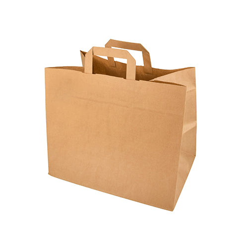 50 Tragetaschen, Papier 27 cm x 32 cm x 17 cm braun mit Tragegriff