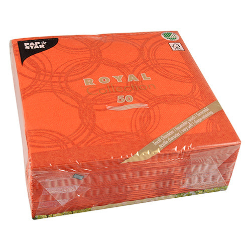50 Servietten "ROYAL Collection" 1/4-Falz 40 cm x 40 cm nektarine "Bubbles"