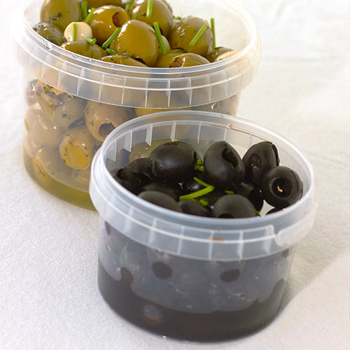 40 Feinkostbecher, PP 480 ml Ø 11,8 cm · 7 cm transparent mit Originalitätsverschluss