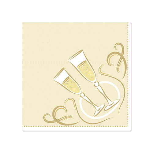 20 Servietten "ROYAL Collection" 1/4-Falz 25 cm x 25 cm gold "Festive Moments"