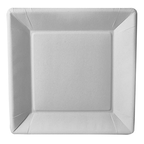 50 Teller, Pappe "pure" eckig 22,5 cm x 22,5 cm x 1,8 cm weiss