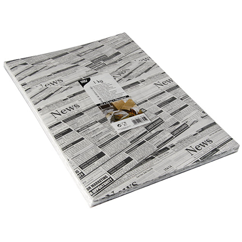 Einschlagpapiere, Pergament-Ersatz 35 cm x 25 cm "Newsprint" fettdicht (1 kg)