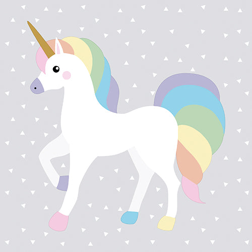 20 Servietten, 3-lagig 1/4-Falz 33 cm x 33 cm "Unicorn"