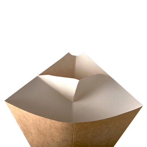 50 Pommes-Frites-Spitztüten mit Dip-Ecke, Pappe "pure" 19,5 cm x 16,5 cm braun/weiss Füllinhalt 100g