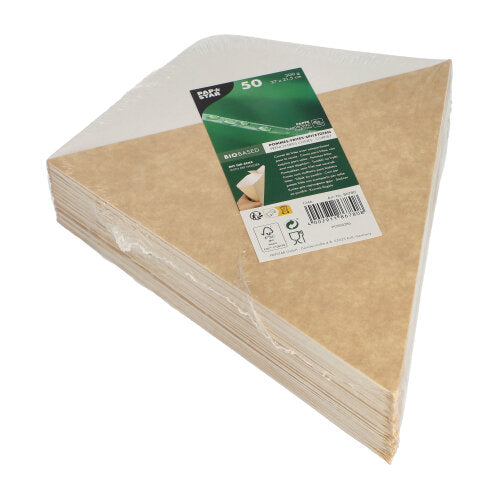 50 Pommes-Frites-Spitztüten mit Dip-Ecke, Pappe "pure" 27 cm x 21,5 cm braun/weiss Füllinhalt 300 g