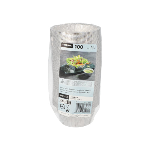 100 Schalen, Alu rund 0,12 l Ø 8,5 cm · 3,9 cm