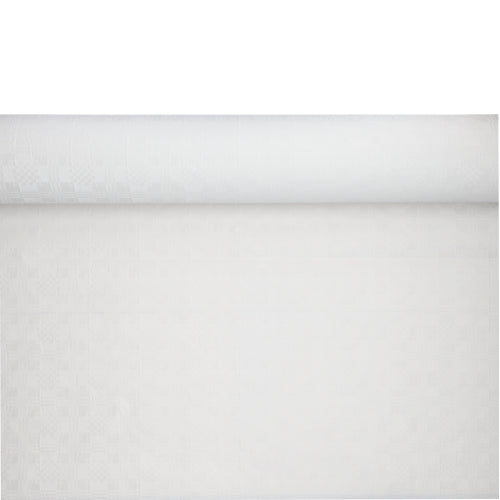 Papiertischtuch mit Damastprägung 50 m x 1,2 m weiss