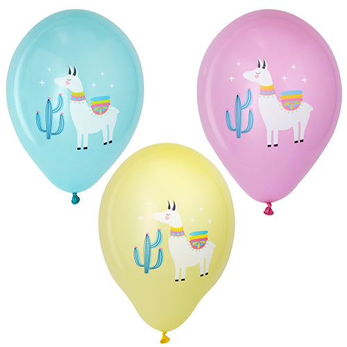 6 Luftballons Ø 29 cm farbig sortiert "Lama"