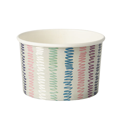 10 Snackbecher, Pappe "To Go" rund 250 ml Ø 9 cm · 6 cm "Zick-Zack"