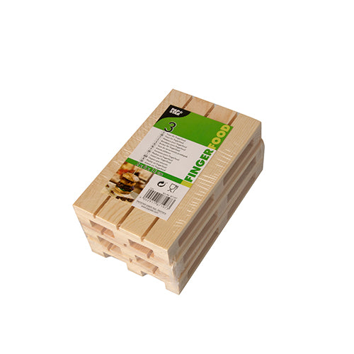 3 Trays für Fingerfood, Holz 2 cm x 8 cm x 13 cm
