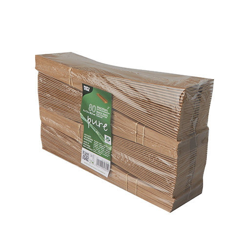 80 Snacktrays, Pappe "pure" 3 cm x 7,5 cm x 28,5 cm braun "100% Fair"