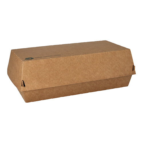 25 Baguetteboxen, Pappe "pure" 7,5 cm x 10,7 cm x 22 cm braun "100% Fair" groß