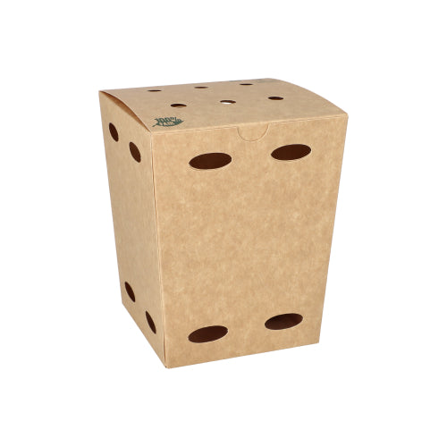 50 Pommes-Frites-Boxen, Pappe "pure" 15,5 cm x 10,5 cm x 10,5 cm braun "100% Fair" klein