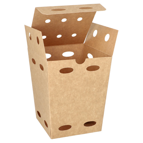 50 Pommes-Frites-Boxen, Pappe "pure" 15,5 cm x 10,5 cm x 10,5 cm braun "100% Fair" klein