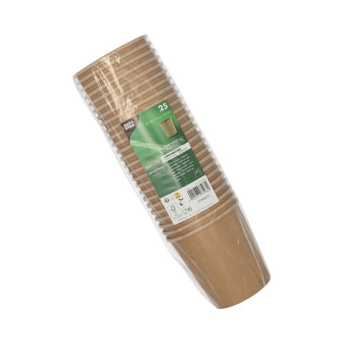 25 Suppenbecher, Pappe rund 470 ml Ø 9,8 cm · 10 cm braun