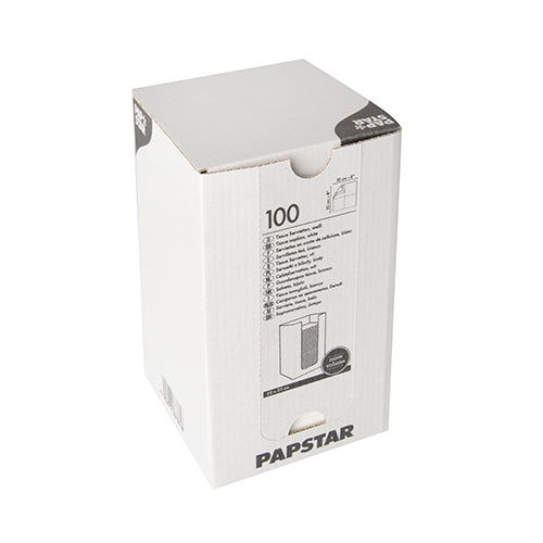 100 Servietten, 2-lagig "PUNTO" 1/4-Falz 20 cm x 20 cm weiss in Spenderbox