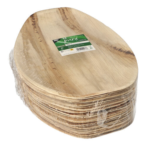 25 Tabletts, Palmblatt "pure" oval 37 cm x 25 cm x 3 cm