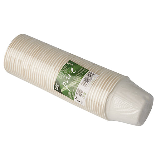 50 Schalen, Zuckerrohr "pure" 100 ml Ø 7,5 cm · 5,3 cm weiss