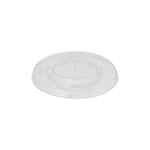 100 Deckel, PLA "pure" rund Ø 9,5 cm glasklar mit Kreuzschlitz