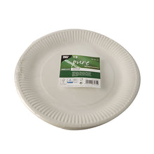 Lade das Bild in den Galerie-Viewer, 12 Teller, Pappe &quot;pure&quot; rund Ø 26 cm weiss
