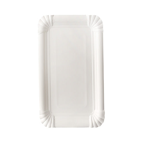 12 Teller, Pappe "pure" eckig 13 cm x 20 cm weiss