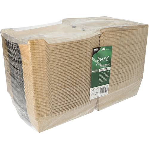 50 Burgerboxen, Pappe "pure" 8,5 cm x 15,5 cm x 15,5 cm "Good Food" XXL