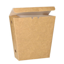 Lade das Bild in den Galerie-Viewer, 50 Pommes-Frites-Schütte, Pappe &quot;pure&quot; 4,3 cm x 14,5 cm x 11 cm braun mit Klappdeckel
