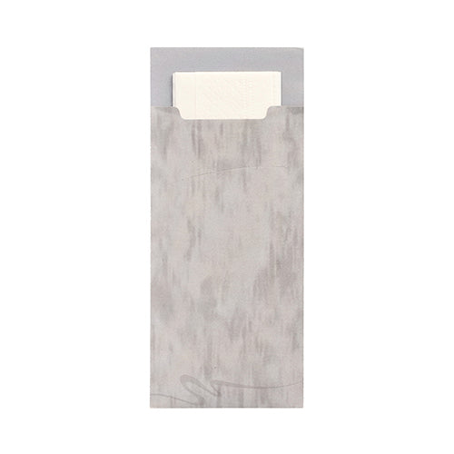 520 Bestecktaschen 20 cm x 8,5 cm grau inkl. weißer Serviette