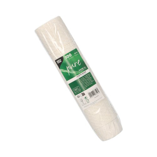 100 Dressingbecher, Papier "pure" rund 90 ml Ø 6,6 cm · 4,2 cm weiss