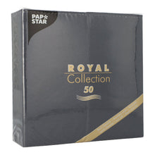 Lade das Bild in den Galerie-Viewer, 50 Servietten &quot;ROYAL Collection&quot; 1/8-Falz 40 cm x 40 cm schwarz
