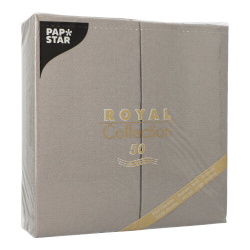 50 Servietten "ROYAL Collection" 1/8-Falz 40 cm x 40 cm grau