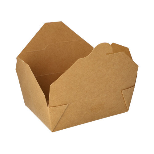 50 Lunchboxen, Pappe "pure" 1000 ml 5 cm x 12 cm x 15 cm braun