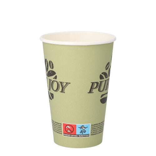 20 Trinkbecher, Pappe 0,3 l Ø 8 cm · 11,7 cm grün "Pure Joy"
