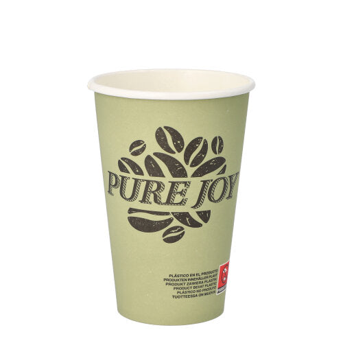 20 Trinkbecher, Pappe 0,3 l Ø 8 cm · 11,7 cm grün "Pure Joy"