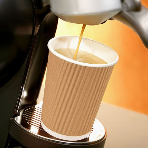 10 Trinkbecher, Pappe 0,2 l Ø 8 cm · 9 cm Ripple Wall