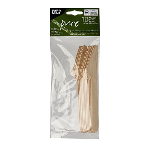 10 Messer, Holz "pure" 16,5 cm