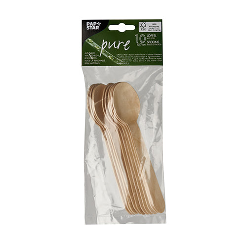 10 Löffel, Holz "pure" 15,7 cm