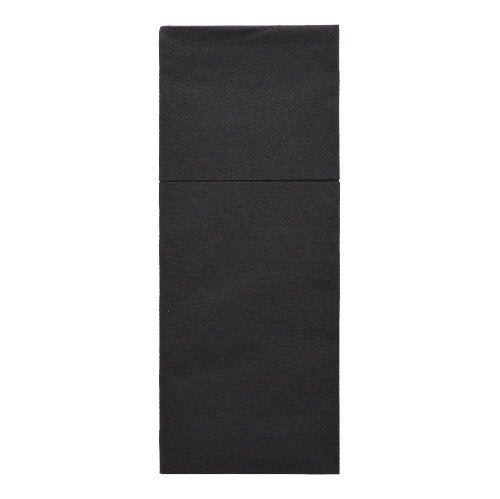 100 Bestecktaschen, Airlaid 40 cm x 48 cm schwarz "Premium" mit Besteckfalz