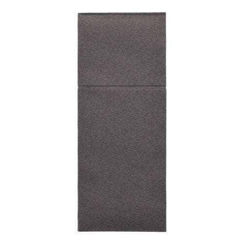 100 Bestecktaschen, Airlaid 40 cm x 48 cm anthrazit "Premium" mit Besteckfalz