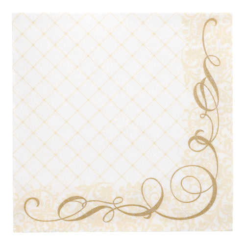 50 Servietten "ROYAL Collection" 1/4-Falz 40 cm x 40 cm gold "Megan"