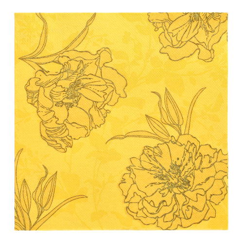 50 Servietten "ROYAL Collection" 1/4-Falz 40 cm x 40 cm gelb "Thalia"