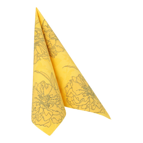 50 Servietten "ROYAL Collection" 1/4-Falz 40 cm x 40 cm gelb "Thalia"